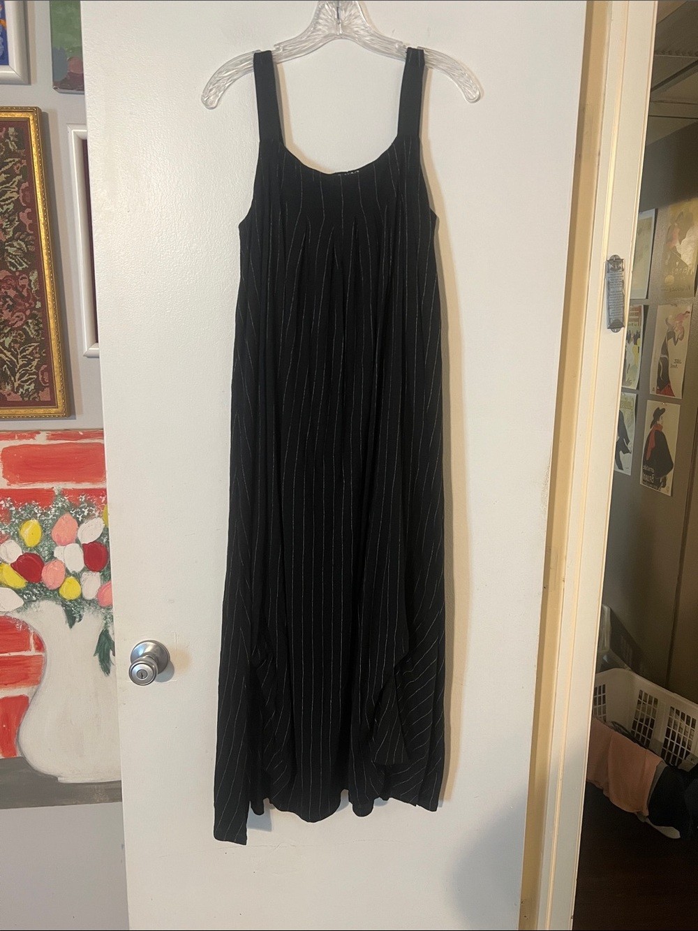 Matthildur black modal/cotton dress. Fully lined.